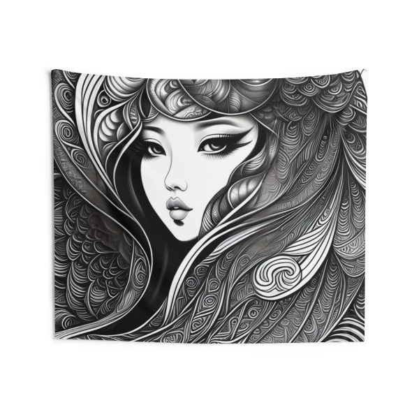 The Mermaid's Mirage 🐚 Abstract Line Beach Tapestry 💥