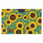 Sunflower & Bees Area Rug: Step into Nature's Whimsical Dance! 🌻🐝