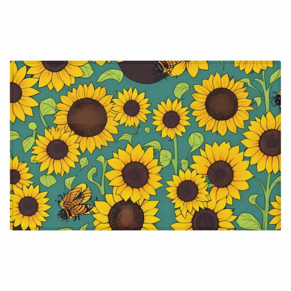 Sunflower & Bees Area Rug: Step into Nature's Whimsical Dance! 🌻🐝