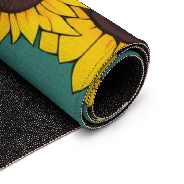 Sunflower & Bees Area Rug: Step into Nature's Whimsical Dance! 🌻🐝