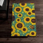 Sunflower & Bees Area Rug: Step into Nature's Whimsical Dance! 🌻🐝