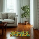 Sunflower & Bees Area Rug: Step into Nature's Whimsical Dance! 🌻🐝