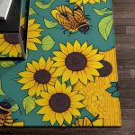 Sunflower & Bees Area Rug: Step into Nature's Whimsical Dance! 🌻🐝