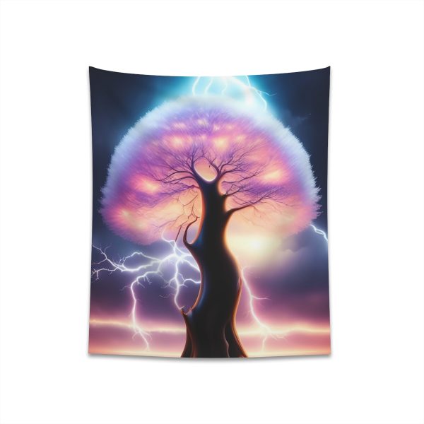 Electrified Tree of Life - Radiant Night Tapestries