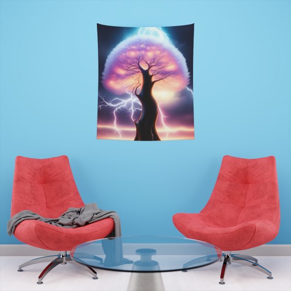 Electrified Tree of Life - Radiant Night Tapestries