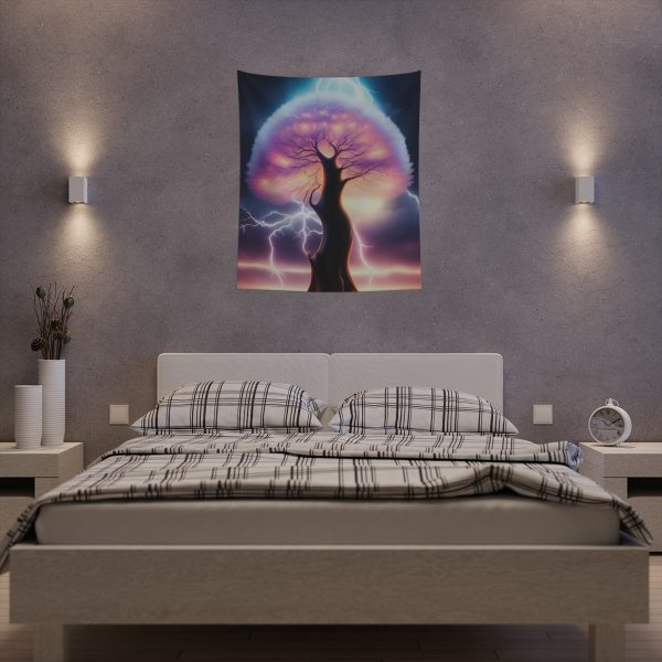 Electrified Tree of Life - Radiant Night Tapestries