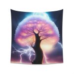 Electrified Tree of Life - Radiant Night Tapestries