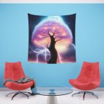 Electrified Tree of Life - Radiant Night Tapestries