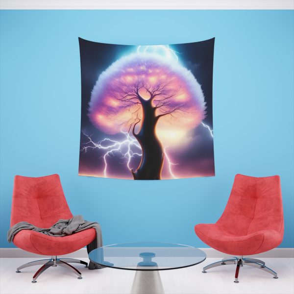 Electrified Tree of Life - Radiant Night Tapestries