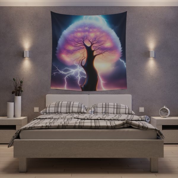 Electrified Tree of Life - Radiant Night Tapestries