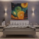 Impressionist Blaze - Midnight Sky Fireworks Tapestry