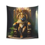 Royal Tiger's Reign 🐯 Nature Inspired Wall Tapestry