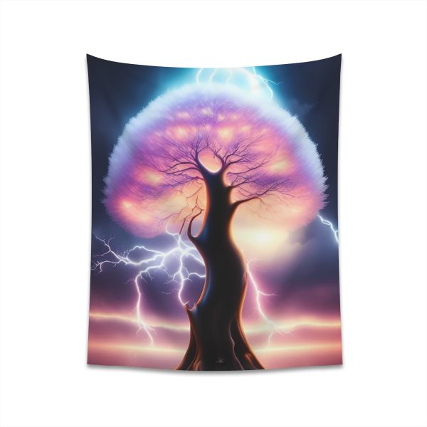 Electrified Tree of Life - Radiant Night Tapestries