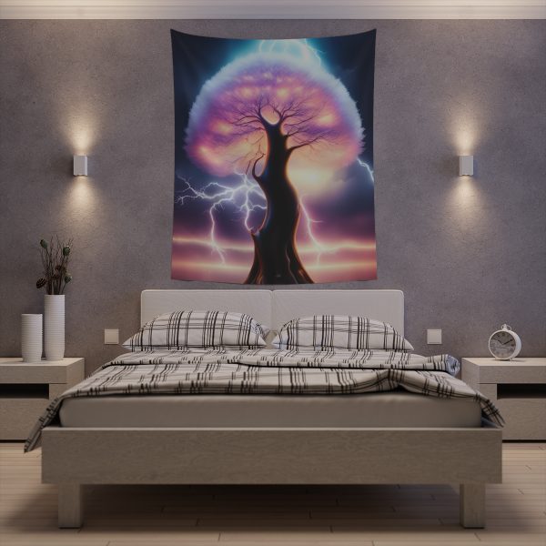 Electrified Tree of Life - Radiant Night Tapestries