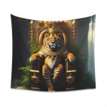 Royal Tiger's Reign 🐯 Nature Inspired Wall Tapestry