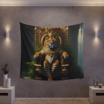 Royal Tiger's Reign 🐯 Nature Inspired Wall Tapestry