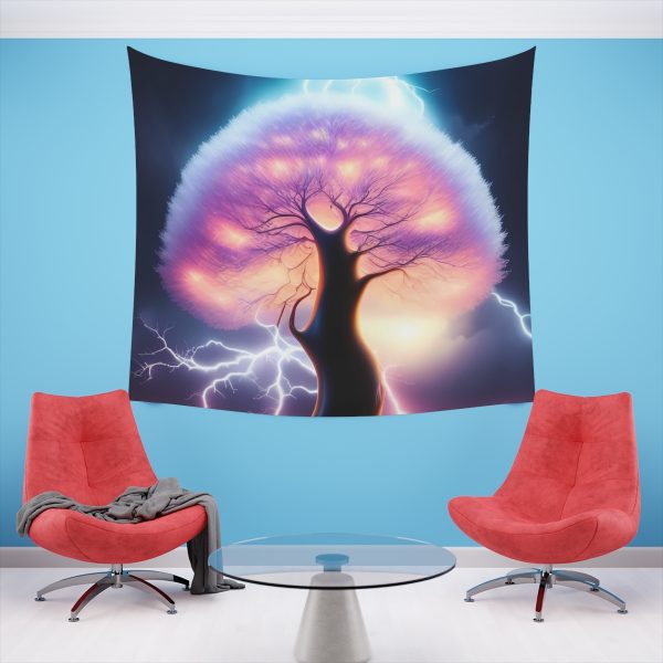 Electrified Tree of Life - Radiant Night Tapestries