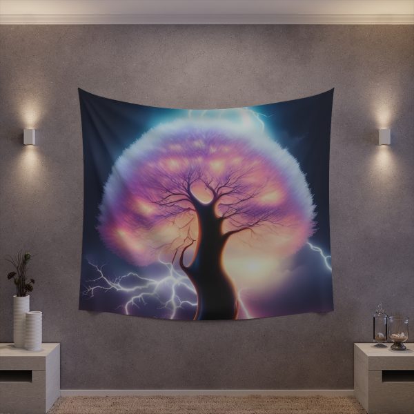 Electrified Tree of Life - Radiant Night Tapestries