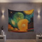 Impressionist Blaze - Midnight Sky Fireworks Tapestry