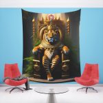 Royal Tiger's Reign 🐯 Nature Inspired Wall Tapestry