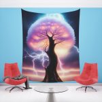 Electrified Tree of Life - Radiant Night Tapestries