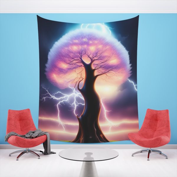 Electrified Tree of Life - Radiant Night Tapestries