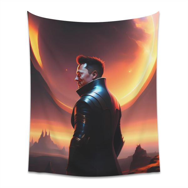 Musk at Dusk on Mars 🌌 MarsLife™ Fantasy Tapestry