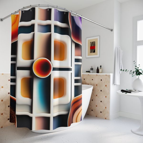 Art Deco Drama 🎨 Graphic Print Shower Curtain