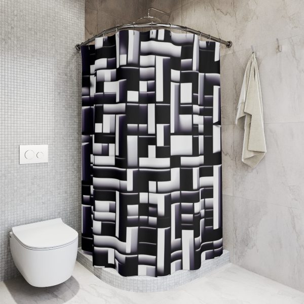 Pixel Perfect 🕹️ Designer Shower Curtain