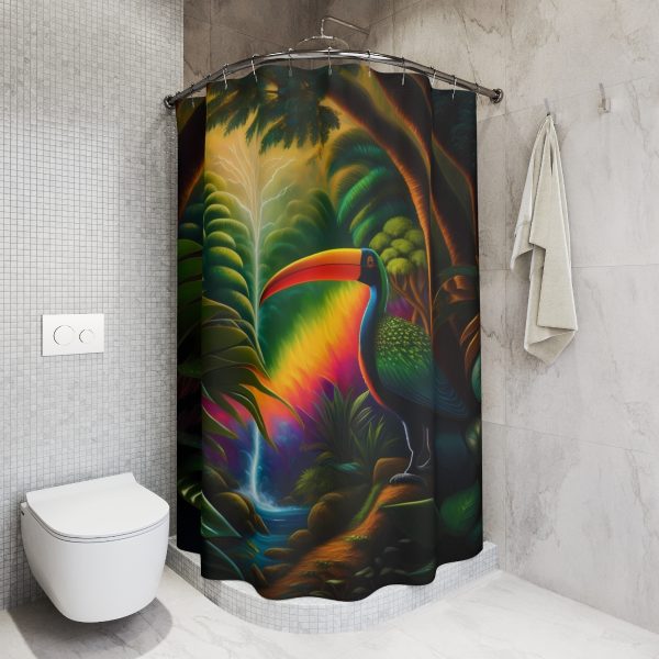 Jungle Journey 🌿 Luxe Shower Curtain 🎉 Shower with the roar of the wild