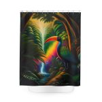 Jungle Journey 🌿 Luxe Shower Curtain 🎉 Shower with the roar of the wild