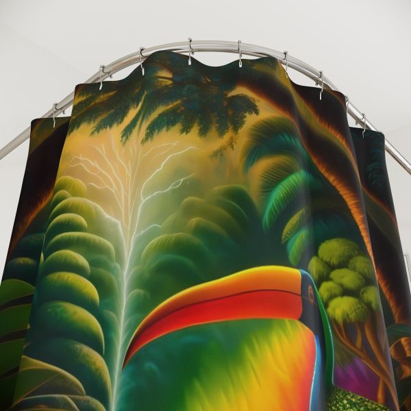Jungle Journey 🌿 Luxe Shower Curtain 🎉 Shower with the roar of the wild