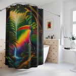 Jungle Journey 🌿 Luxe Shower Curtain 🎉 Shower with the roar of the wild