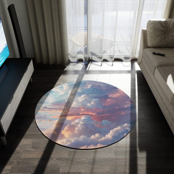 Head in the Clouds Round Area Rug 🌤️ Where Every Step Inspires Dreams