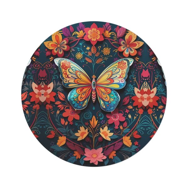 Butterfly Brilliance Round Area Rug: Mandala Madness Meets Winged Wonder! 🦋🎨