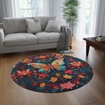 Butterfly Brilliance Round Area Rug: Mandala Madness Meets Winged Wonder! 🦋🎨