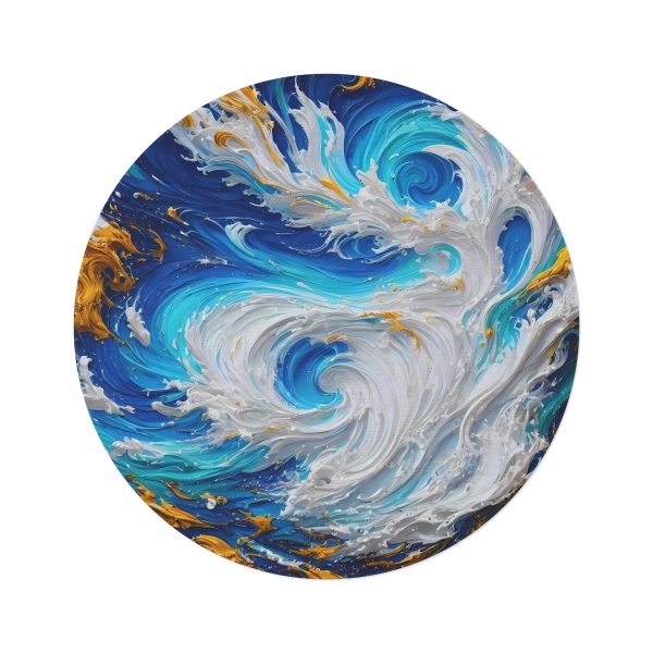 Twilight Tides: A Round Area Rug with Acrylic Artistry 🌊🎨