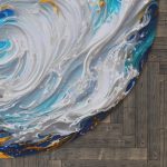 Twilight Tides: A Round Area Rug with Acrylic Artistry 🌊🎨