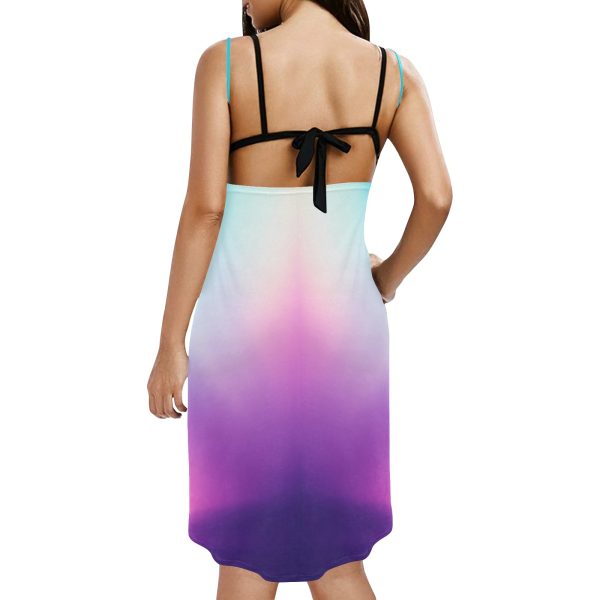 Skygazer Symphony ๐ Spaghetti Strap Backless Beach Dress! โจ