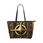 Leather Tote Bag 👑 Golden Emblem of Urban Royalty 