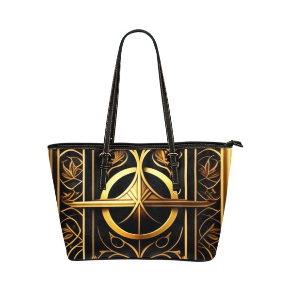 Leather Tote Bag 👑 Golden Emblem of Urban Royalty 