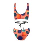 Halftone Harmony™ Cross String Bikini Set - Painting the Beach in Pixelated Perfection!
