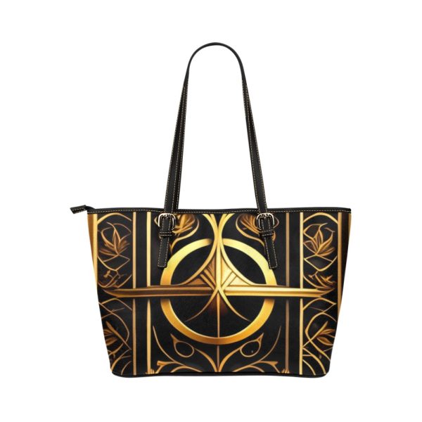 Leather Tote Bag 👑 Golden Emblem of Urban Royalty 