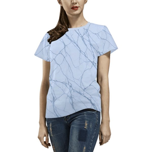 👷‍♀️ ‘Real-Deal Rebel’: A Marblized Stylish Women's Designer T-shirt! 👷‍♀️
