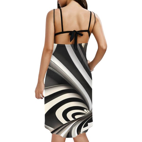 Shoreline Showstopper đď¸ IllusionWearâ˘'s Spaghetti Strap Backless Beach Dress