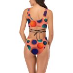 Halftone Harmony™ Cross String Bikini Set - Painting the Beach in Pixelated Perfection!