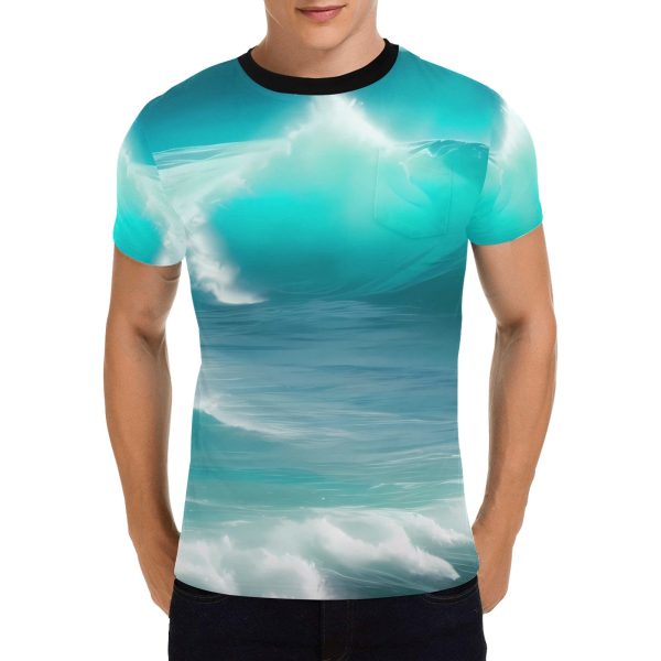 Ocean Symphony 🌊 Men's Pocket T-Shirt: Ride the Waves with Style! 🌊