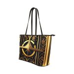 Leather Tote Bag 👑 Golden Emblem of Urban Royalty 