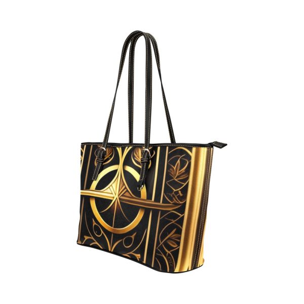 Leather Tote Bag 👑 Golden Emblem of Urban Royalty 