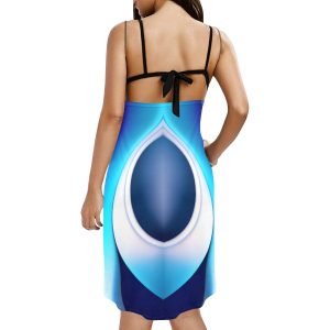 Celestial Synergy Vibrational Spaghetti Strap Backless Beach Dress
